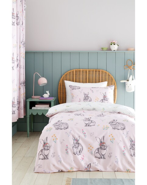 Catherine Lansfield Bunny Tails Ditsy Flowers Duvet Cover Set